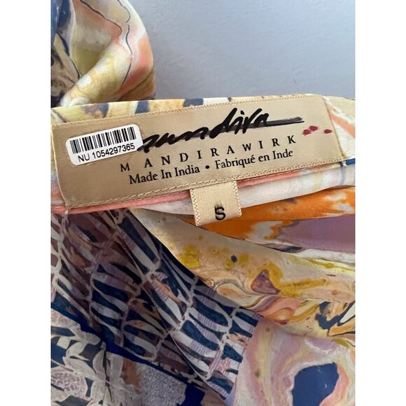 Anthropologie Mandira Wirk One-Shoulder Printed‎ Maxi Dress Small - Picture 7 of 10